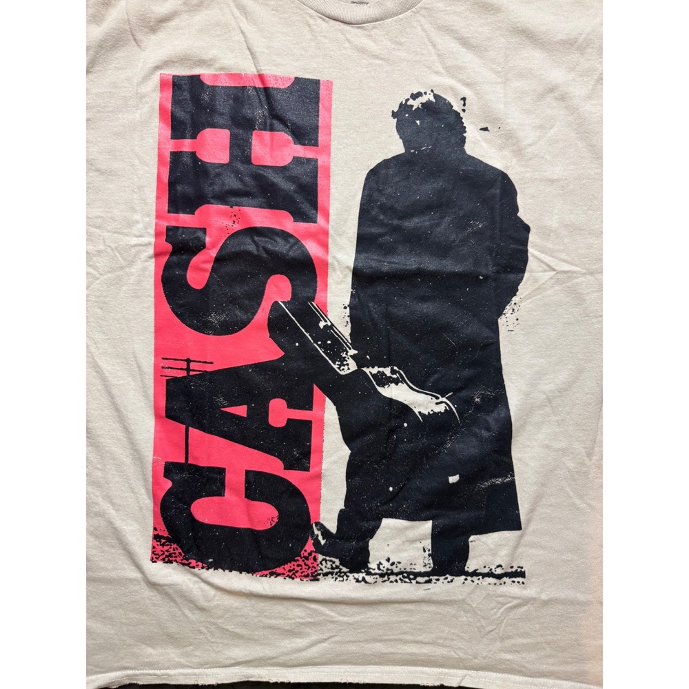 Johnny Cash Graphic T-Shirt Mens L/XL Tan Pink Man In Black Garment Dyed New - Picture 3 of 8